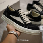 Rick Owens Canvas Vintage ‘Black Milk White’ Sneakers