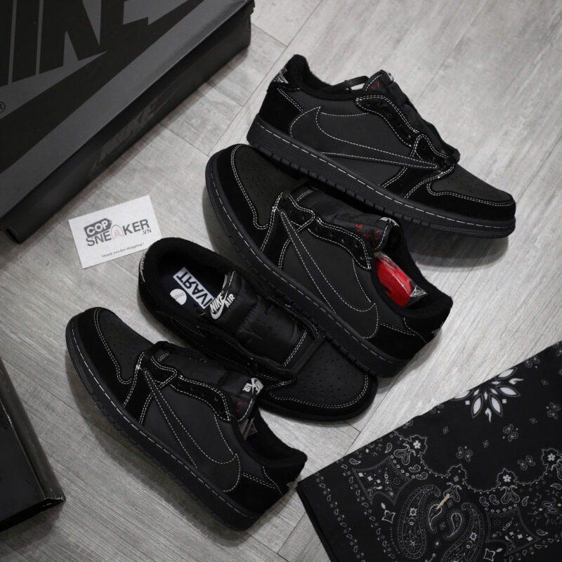Giày Air Jordan 1 Low Retro OG SP x Travis Scott ‘Black Phantom
