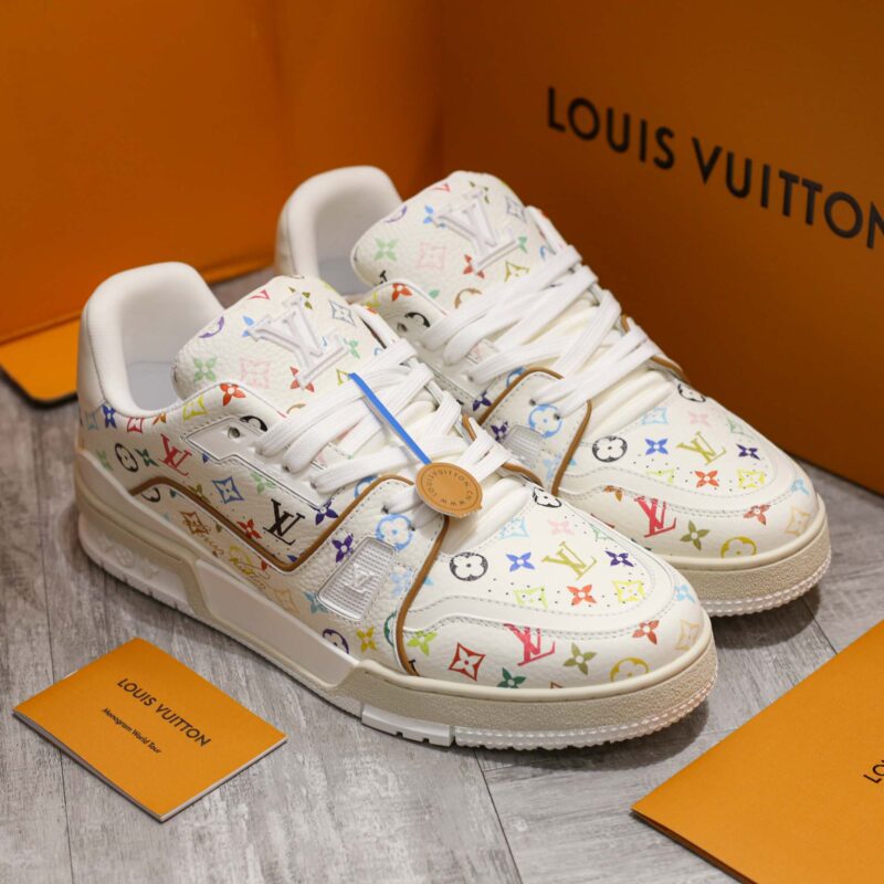 Giày Louis vuitton x Takashi Murakami LV Trainer Sneaker White