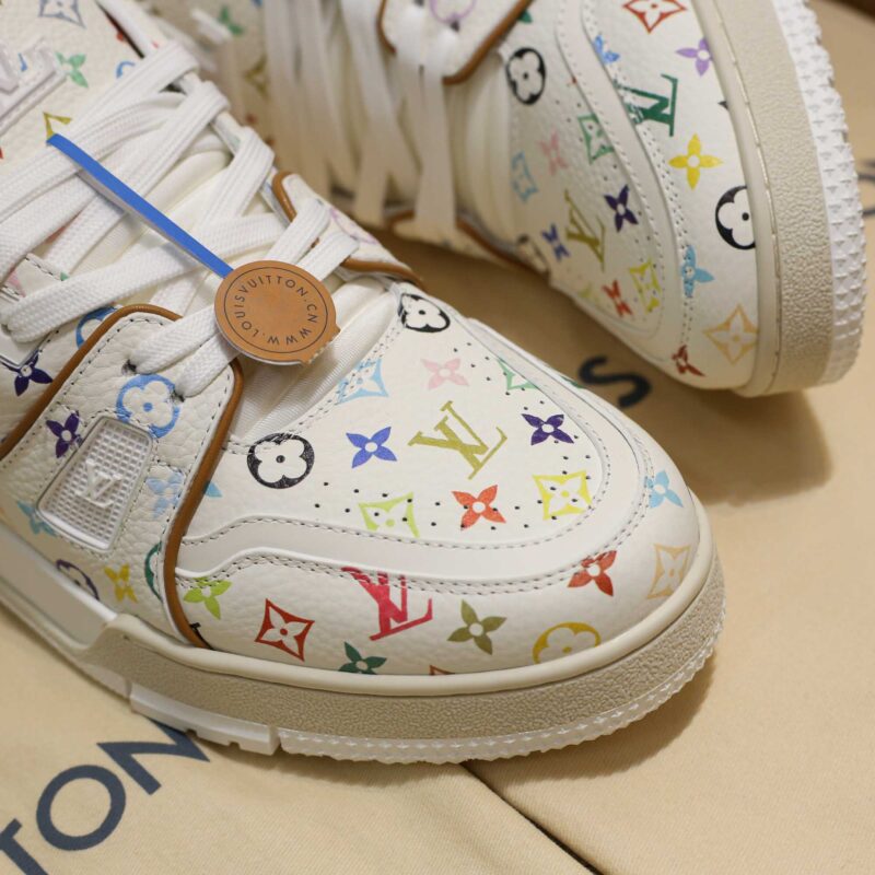 Giày Louis vuitton x Takashi Murakami LV Trainer Sneaker White