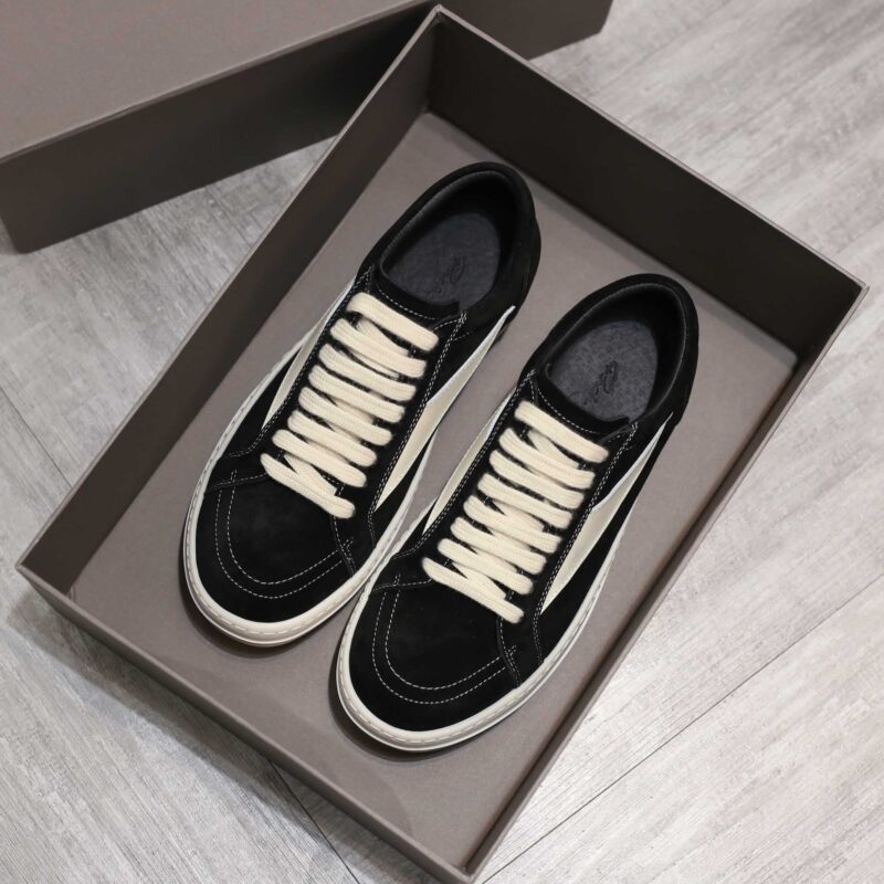 Giày Rick Owens Suede Vintage ‘Black Milk White’ Da Lộn