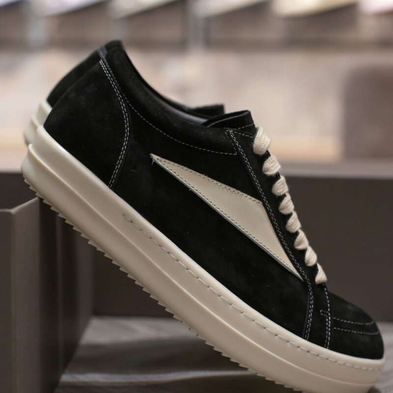 Giày Rick Owens Suede Vintage ‘Black Milk White’ Da Lộn
