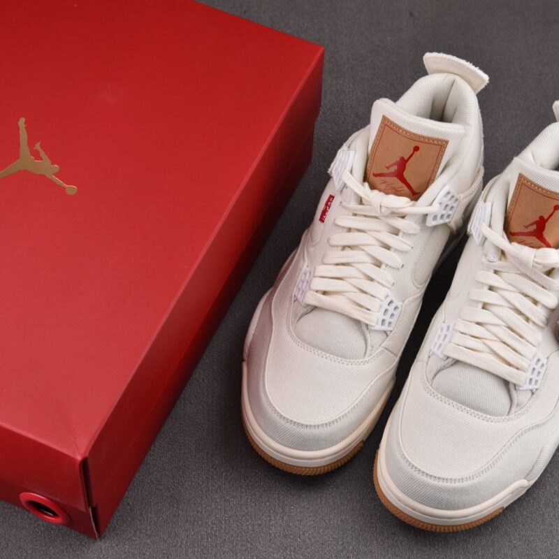 (BEST) Air Jordan 4 Retro 'Levis White'