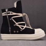 (BEST) Rick Owens DRKSHDW High - Top Canvas ‘Black Milk’ Sneakers