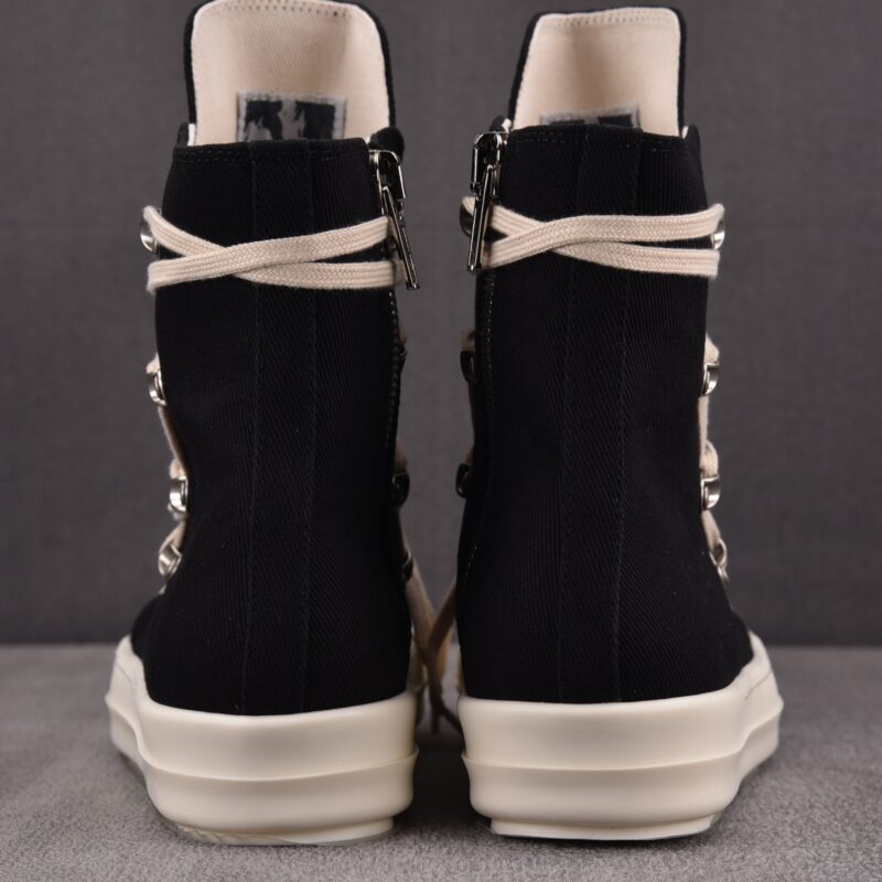 (BEST) Rick Owens DRKSHDW High - Top Canvas ‘Black Milk’ Sneakers