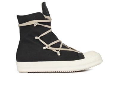 (BEST) Rick Owens DRKSHDW High - Top Canvas ‘Black Milk’ Sneakers