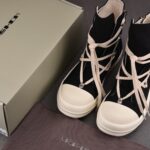 (BEST) Rick Owens DRKSHDW High - Top Canvas ‘Black Milk’ Sneakers