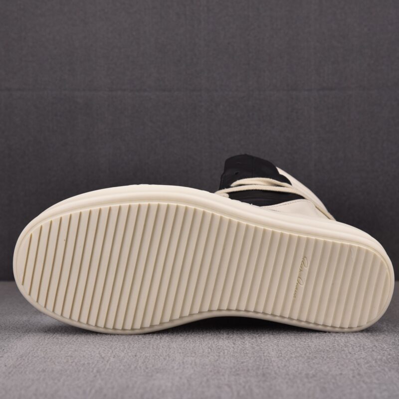 (BEST) Rick Owens Geobasket Leather 'BLACK MILK' Sneakers