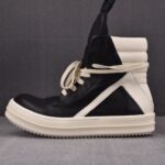 (BEST) Rick Owens Geobasket Leather 'BLACK MILK' Sneakers