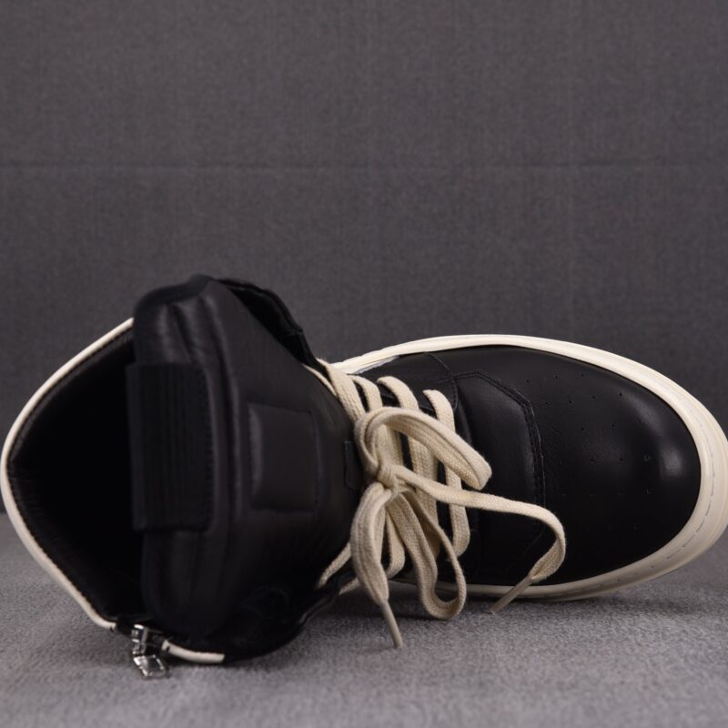 (BEST) Rick Owens Geobasket Leather 'BLACK MILK' Sneakers