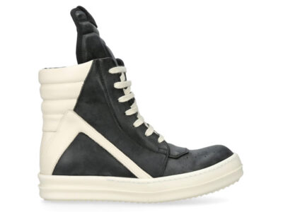 (BEST) Rick Owens Geobasket Leather 'BLACK MILK' Sneakers