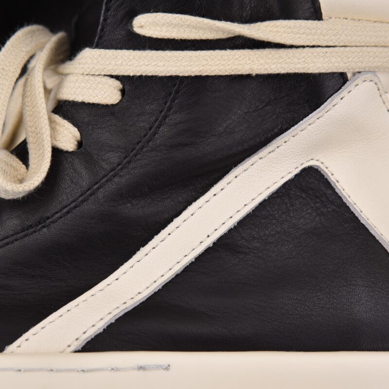(BEST) Rick Owens Geobasket Leather 'BLACK MILK' Sneakers