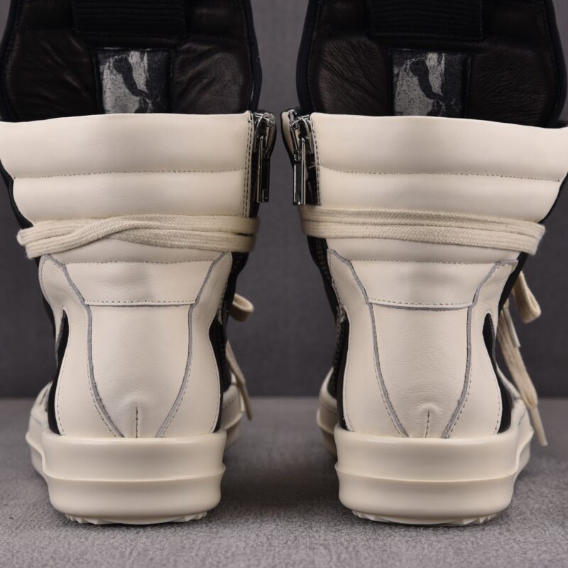(BEST) Rick Owens Geobasket Leather 'BLACK MILK' Sneakers