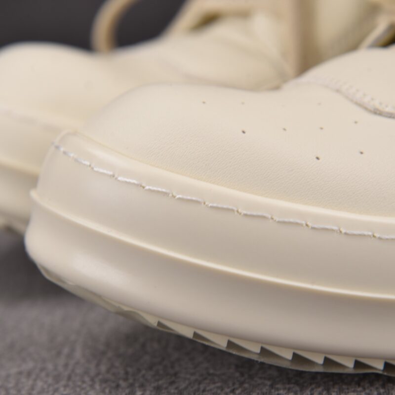 (BEST) Rick Owens Geobasket Leather 'MILK BLACK' Sneakers