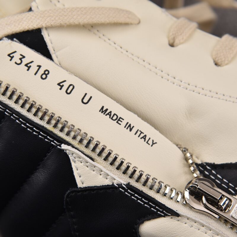 (BEST) Rick Owens Geobasket Leather 'MILK BLACK' Sneakers