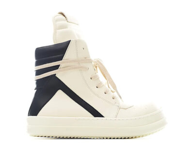 (BEST) Rick Owens Geobasket Leather 'MILK BLACK' Sneakers