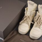 (BEST) Rick Owens Geobasket Leather 'MILK BLACK' Sneakers