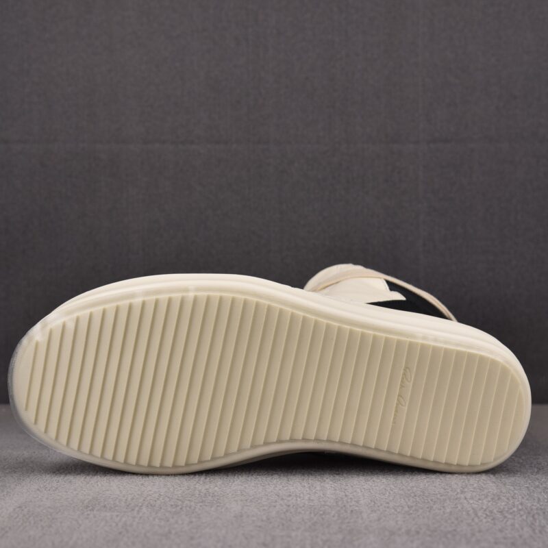 (BEST) Rick Owens Geobasket Leather 'MILK BLACK' Sneakers