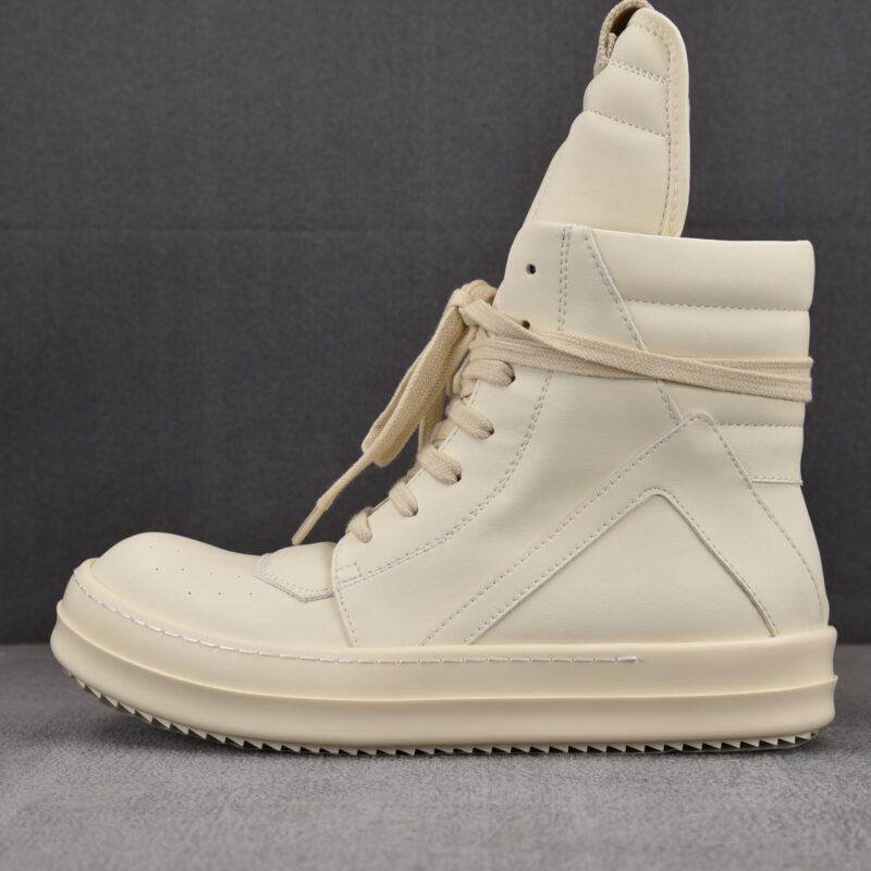 (BEST) Rick Owens Geobasket Leather 'Milk' Sneakers