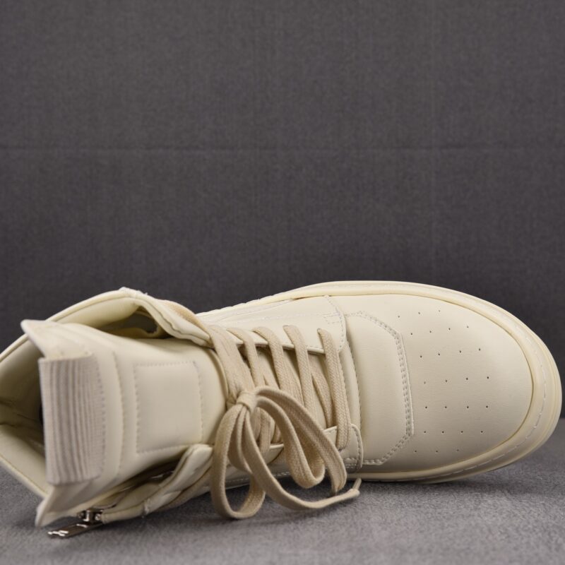 (BEST) Rick Owens Geobasket Leather 'Milk' Sneakers