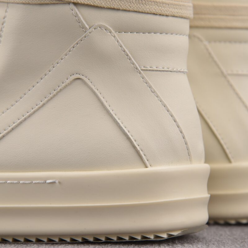 (BEST) Rick Owens Geobasket Leather 'Milk' Sneakers