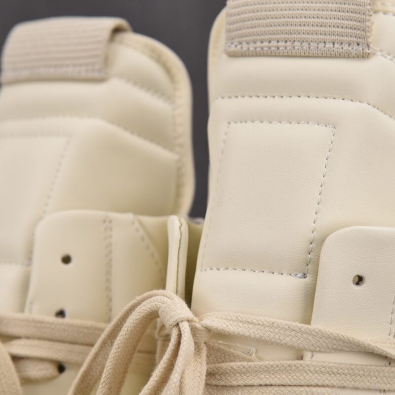 (BEST) Rick Owens Geobasket Leather 'Milk' Sneakers