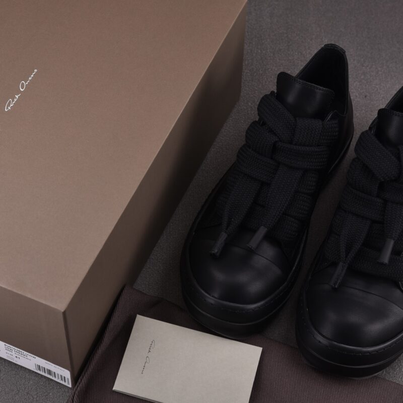 (BEST) Rick Owens Jumbo Laced Low 'All Black' Sneakers