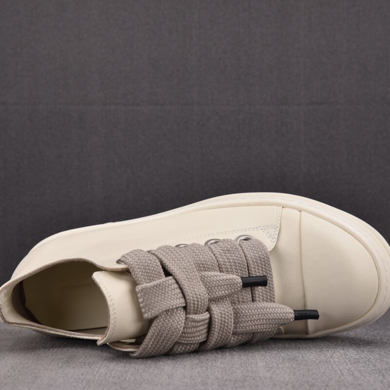 (BEST) Rick Owens Jumbo Laced Low Leather 'Milk' Sneakers