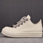 (BEST) Rick Owens Jumbo Laced Low Leather 'Milk' Sneakers