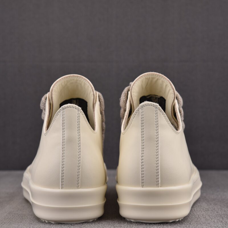 (BEST) Rick Owens Jumbo Laced Low Leather 'Milk' Sneakers