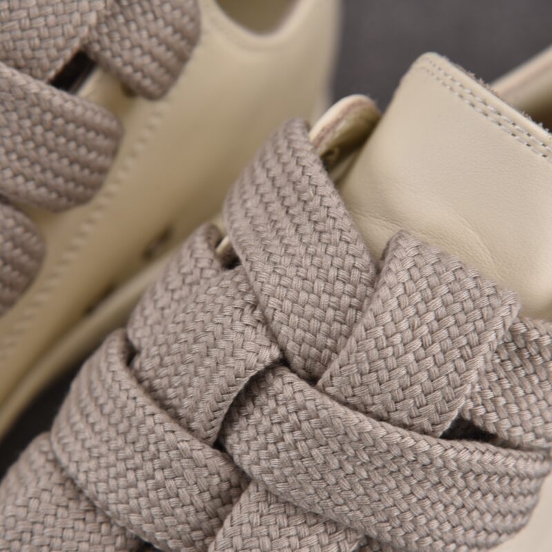 (BEST) Rick Owens Jumbo Laced Low Leather 'Milk' Sneakers