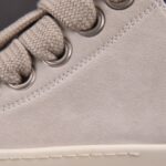 (BEST) Rick Owens Jumbo Laced Low Suede 'PEARL MILK' Sneakers