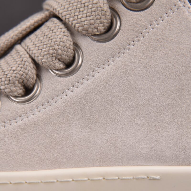 (BEST) Rick Owens Jumbo Laced Low Suede 'PEARL MILK' Sneakers