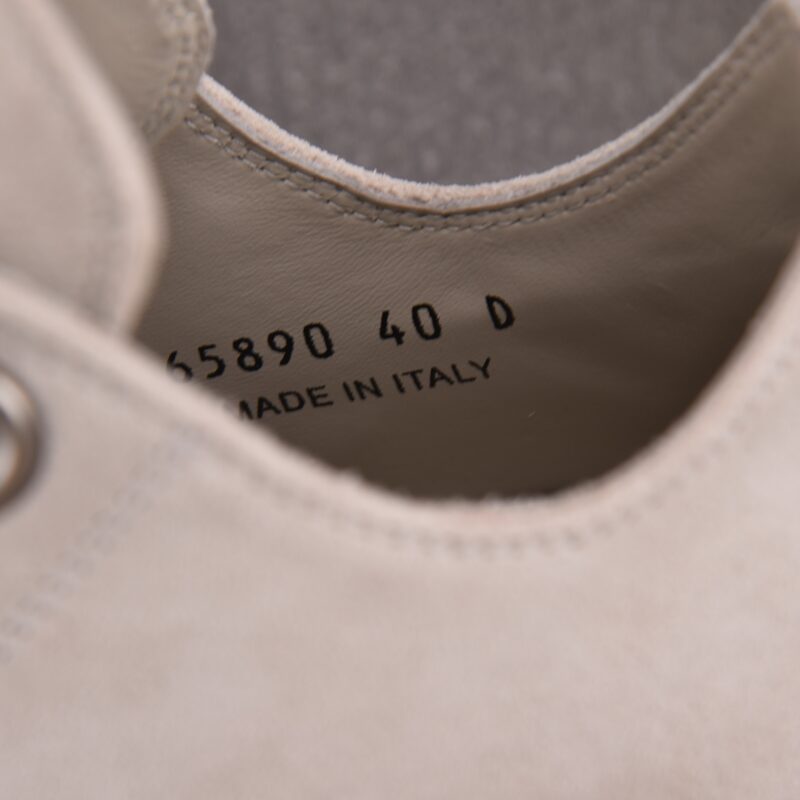 (BEST) Rick Owens Jumbo Laced Low Suede 'PEARL MILK' Sneakers