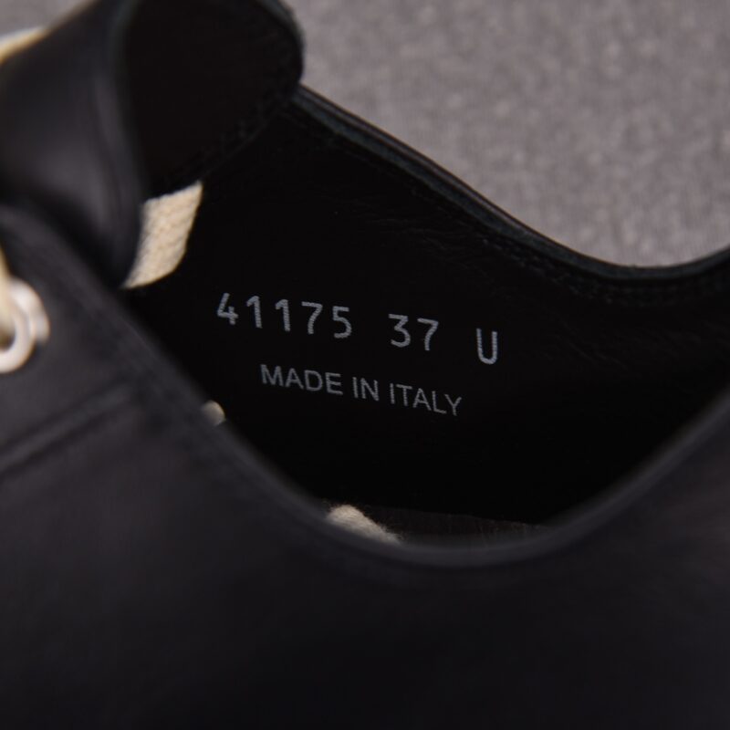 (BEST) Rick Owens Leather Low In Black Sneakers