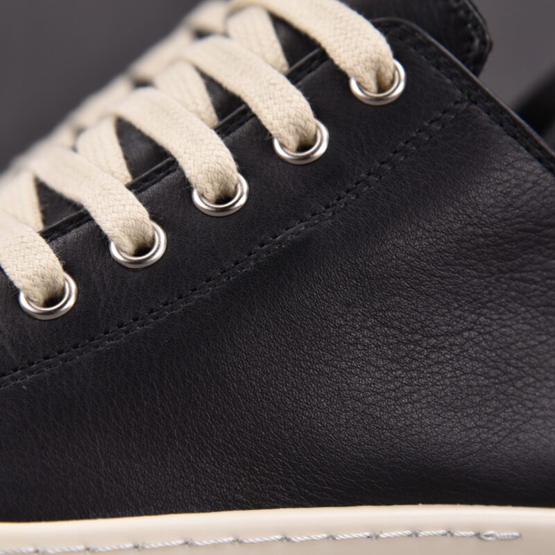 (BEST) Rick Owens Leather Low In Black Sneakers