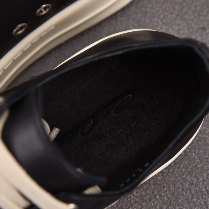 (BEST) Rick Owens Leather Low In Black Sneakers