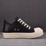 (BEST) Rick Owens Leather Low In Black Sneakers