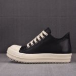(BEST) Rick Owens Leather Low In Black Sneakers