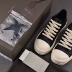 (BEST) Rick Owens Leather Low In Black Sneakers