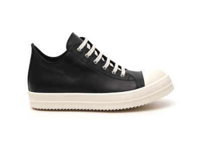 (BEST) Rick Owens Leather Low In Black Sneakers