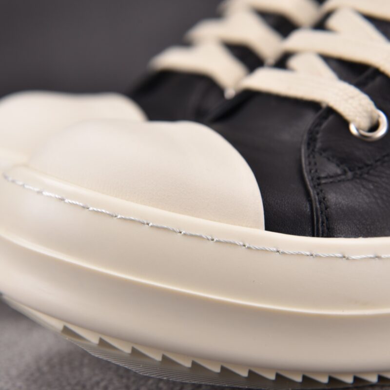 (BEST) Rick Owens Leather Low In Black Sneakers