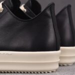 (BEST) Rick Owens Leather Low In Black Sneakers