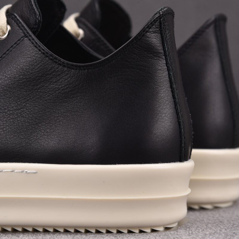 (BEST) Rick Owens Leather Low In Black Sneakers