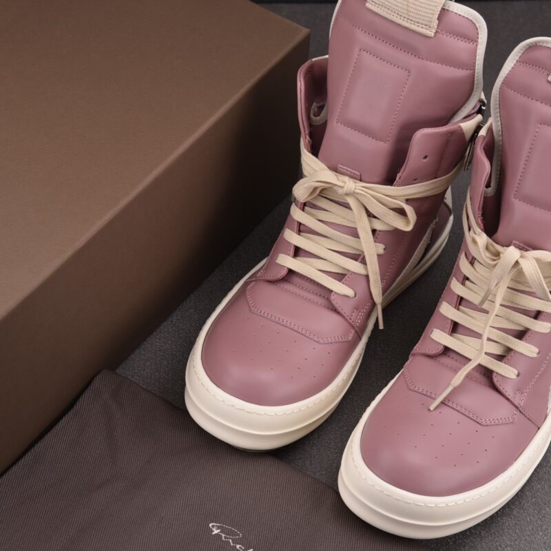 (BEST) Rick Owens Lido Geobasket Leather 'IN PINK' Sneakers