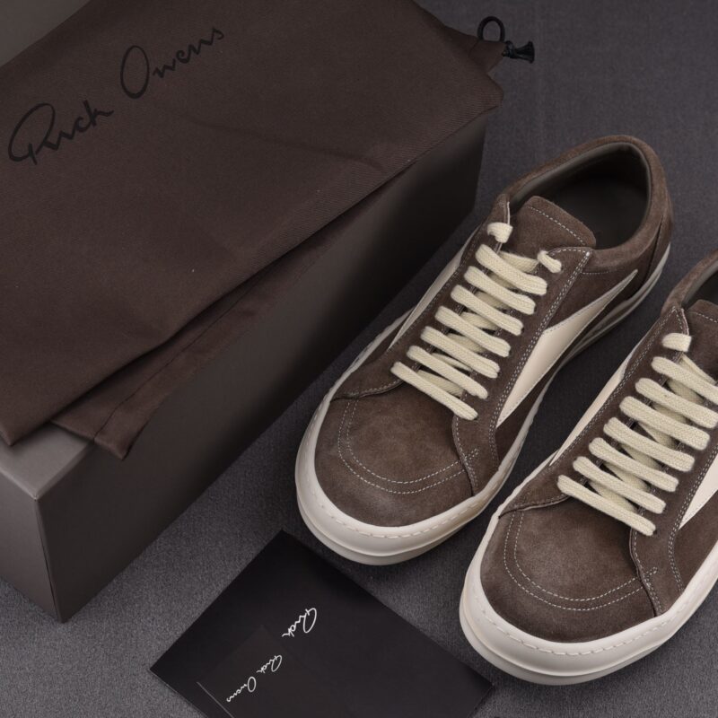 (BEST) Rick Owens Luxor Suede ‘Brown’ Sneakers