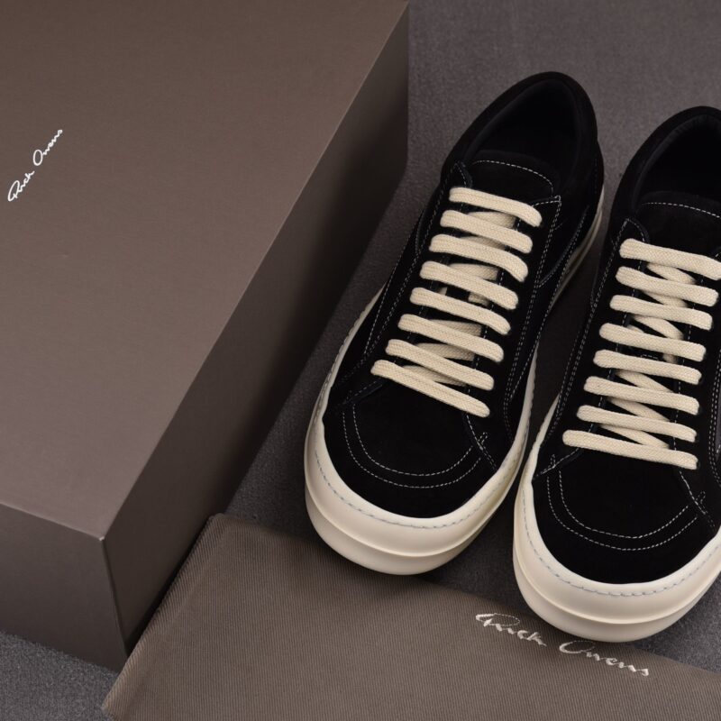 (BEST) Rick Owens Luxor Suede Vintage ‘All Black’ Sneakers