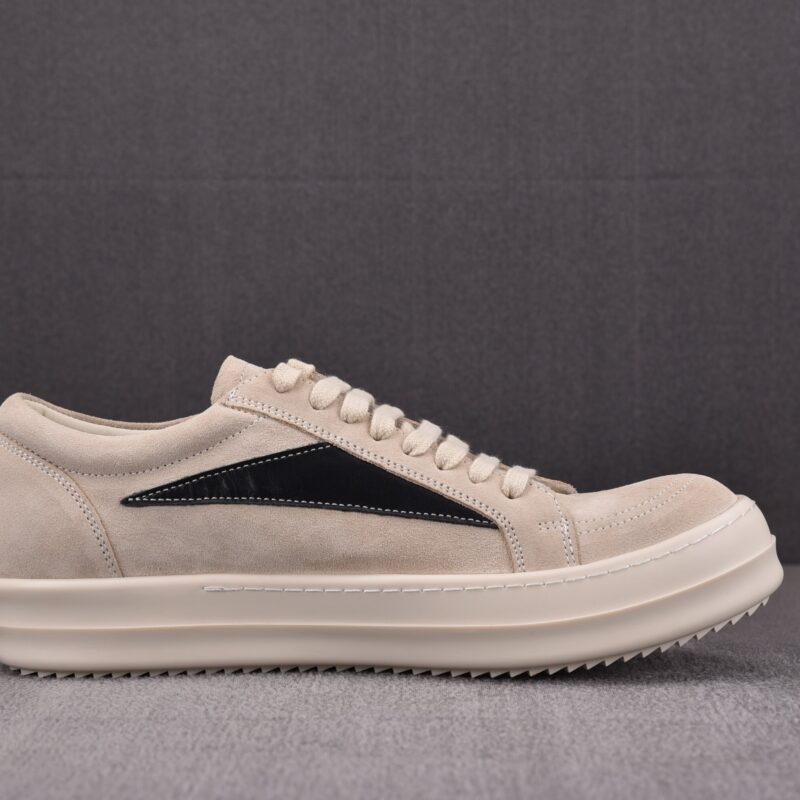 (BEST) Rick Owens Luxor Suede Vintage ‘Milk White Black’ Sneakers