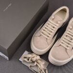 (BEST) Rick Owens Luxor Suede Vintage ‘Milk White Black’ Sneakers