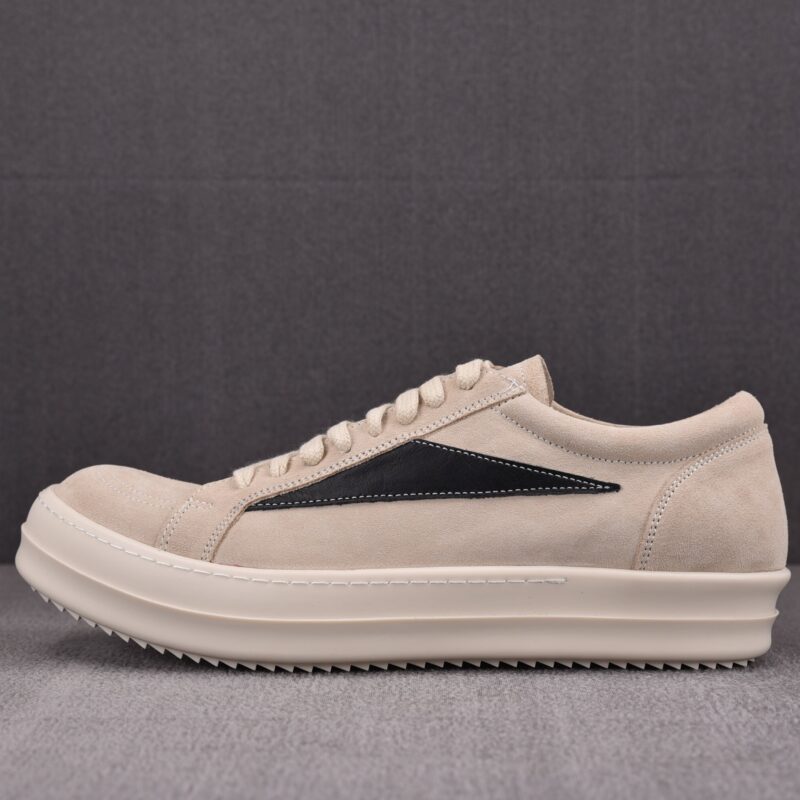 (BEST) Rick Owens Luxor Suede Vintage ‘Milk White Black’ Sneakers
